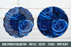 Blue Rose Flower Wind Spinner | Wind Spinner Design Product Image 1