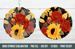 Sunflower &amp; Rose Wind Spinner | Wind Spinner Png Product Image 1