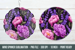 Peony &amp; Lavender Flower Wind Spinner | Wind Spinner Png Product Image 1