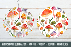 Watercolor Mushroom Pattern Wind Spinner | Wind Spinner Png Product Image 1