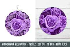 Purple Rose Flower Wind Spinner | Wind Spinner sublimation Product Image 1