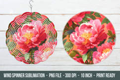 Peony Flower Pattern Wind Spinner | Wind Spinner Design Product Image 1