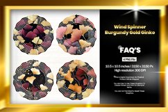 Gold Ginko Wind Spinner Sublimation Design - 04 Variations Product Image 1