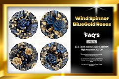 Gold Roses Wind Spinner Sublimation Design - 04 Variations Product Image 1