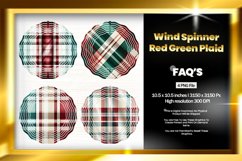 Red Green Plaid Wind Spinner Sublimation Design Product Image 1