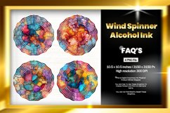 Alcohol Ink Wind Spinner Sublimation Design - 04 Variations Product Image 1