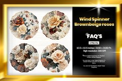 Brown roses Wind Spinner Sublimation Design - 04 Variations Product Image 1
