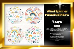 Pastel Rainbow Wind Spinner Sublimation Design Product Image 1