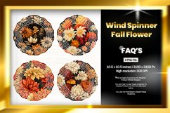 Fall Flower Wind Spinner Sublimation Design - 04 Variations Product Image 1