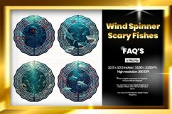 Scary Fishes Wind Spinner Sublimation Design - 04 Variations Product Image 1