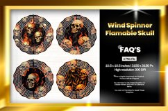 Skull Wind Spinner Sublimation Design - 04 Variations Product Image 1