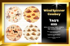 Cowboy Wind Spinner Sublimation Design - 04 Variations Product Image 1