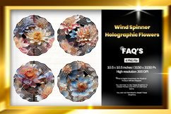 Flower Wind Spinner Sublimation Design - 04 Variations Product Image 1