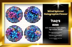 Flower Wind Spinner Sublimation Design - 04 Variations Product Image 1