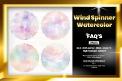 Watercolor Wind Spinner Sublimation Design - 04 Variations Product Image 1