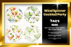 Cocktail Wind Spinner Sublimation Design - 04 Variations Product Image 1