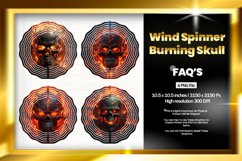 Burning Skull Wind Spinner Sublimation Design - 04 Variation Product Image 1