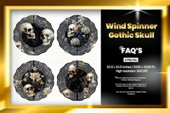 Gothic Skull Wind Spinner Sublimation Design - 04 Variations Product Image 1