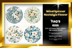 Nostalgic Flower Wind Spinner Sublimation Design Product Image 1