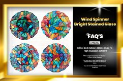 Stained Glass Wind Spinner Sublimation Design - 04 Variation Product Image 1
