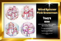 Pink Snowman Wind Spinner Sublimation Design - 04 Variations Product Image 1