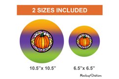 Pumpkin Stained Glass Wind Spinner Sublimation | Halloween Product Image 2