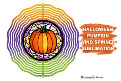 Pumpkin Stained Glass Wind Spinner Sublimation | Halloween Product Image 1