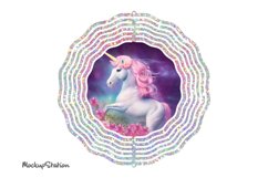 Unicorn Wind Spinner PNG | Wind Spinner Sublimation Product Image 4