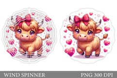 Valentines Cow Wind Spinner. Valentines Wind Spinner Design Product Image 1