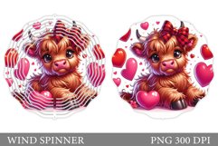 Valentines Cow Wind Spinner. Valentines Wind Spinner Design Product Image 1