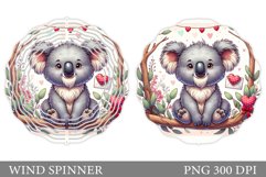 Valentines Koala Wind Spinner. Valentines Wind Spinner Product Image 1