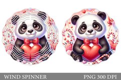 Valentines Panda Wind Spinner. Valentines Wind Spinner Desig Product Image 1