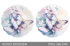 Butterflies Wind Spinner. Flowers Wind Spinner Sublimation Product Image 1