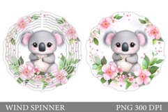 Cute Koala Wind Spinner. Koala Flowers Wind Spinner Design Product Image 1