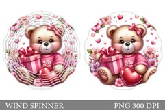 Valentines Bear Wind Spinner. Valentines Wind Spinner Design Product Image 1