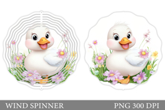Cute Duck Wind Spinner Design. Cute Duck Sublimation Product Image 1