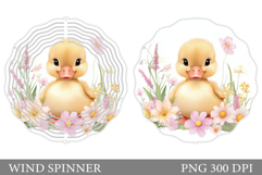 Cute Duck Wind Spinner Design. Cute Duck Sublimation Product Image 1
