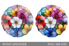 Flowers Wind Spinner Design. Floral Wind Spinner Sublimation Product Image 1