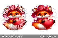 Valentines Fox Wind Spinner. Valentines Wind Spinner Design Product Image 1