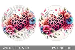 Heart Wind Spinner Sublimation. Flowers Wind Spinner Design Product Image 1