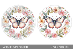 Butterfly Wind Spinner. Flowers Wind Spinner Sublimation Product Image 1