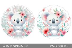 Cute Koala Wind Spinner. Koala Flowers Wind Spinner Design Product Image 1