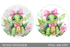 Turtle Wind Spinner Design. Turtle Flowers Wind Spinner Product Image 1