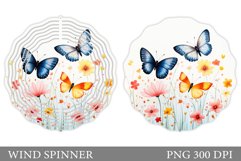 Butterflies Wind Spinner. Flowers Wind Spinner Sublimation Product Image 1