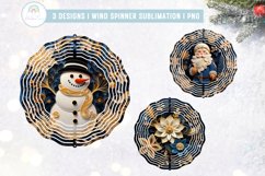 3D Blue and Gold Christmas Wind Spinner Sublimation Product Image 1