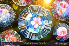 Wind Spinners Bundle | Watercolor Flowers Product Image 1
