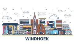 Outline Windhoek Namibia City Skyline with Colored. Product Image 1