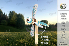 3D Windmill Garden decor Laser Cut. Whirligig SVG Product Image 1
