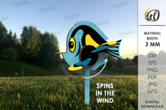 3D Windmill Garden decor Laser Cut. Whirligig SVG Product Image 1