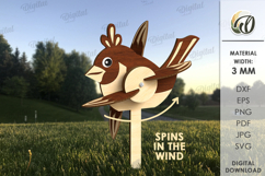 3D Windmill Garden decor Laser Cut. Whirligig SVG Product Image 1